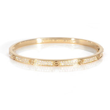 CARTIER Love Bracelet, Small Model, Paved [Yellow Gold]