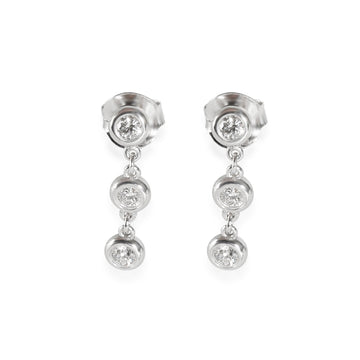 TIFFANY & CO. Elsa Peretti Diamond By The Yard Drop Earrings in Silver 0.3 CTW