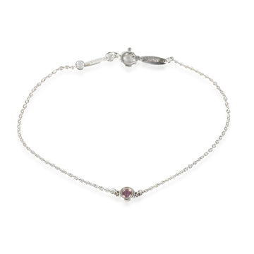 TIFFANY & CO. Elsa Peretti Sapphire Bracelet in Sterling Silver Pink
