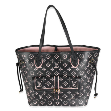 LOUIS VUITTON Black Pink Monogram Canvas Fall For You Neverfull MM
