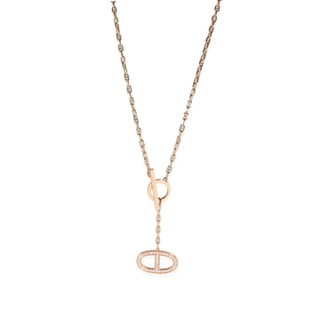HERMES Chaine d'ancre Fashion Necklace in 18k Rose Gold 0.3 CTW