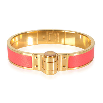 HERMES Hinges Bangle with Coral Leather