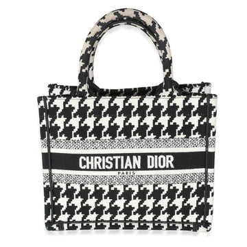 CHRISTIAN DIOR Black White Houndstooth Small Book Tote