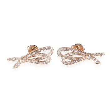 TIFFANY & CO. Diamond Bow Earrings in 18k Rose Gold 0.5 CTW