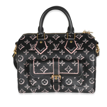 LOUIS VUITTON Black Pink Monogram Canvas Fall For You Speedy Bandouliere 25