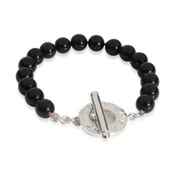 TIFFANY & CO. Onyx Bead Bracelet in Sterling Silver