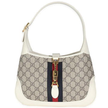 GUCCI Mystic White GG Supreme Canvas Small Jackie 1961