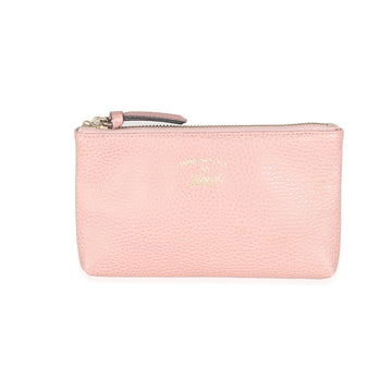 GUCCI Pink Calfskin Swing Zip Pouch