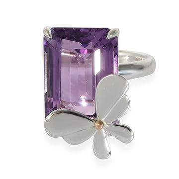 TIFFANY & CO. Love Bug Amethyst Ring in 18k Pink Gold/Sterling Silver