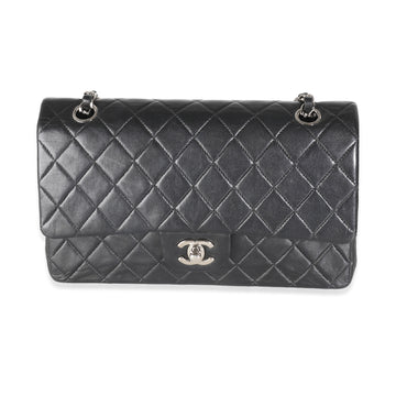 CHANEL Black Quilted Lambskin Medium Classic Double Flap Bag