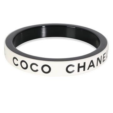 CHANEL 2022 Coco White & Black Resin Bangle