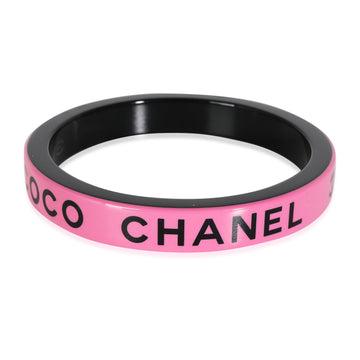 CHANEL 2022 Coco Pink & Black Resin Bangle