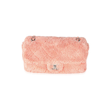 CHANEL Pink Quilted Terry Cloth Coco Beach Flap Bag