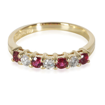 TIFFANY & CO. Vintage Ruby & Diamond Band in 18k Yellow Gold 0.18 CTW