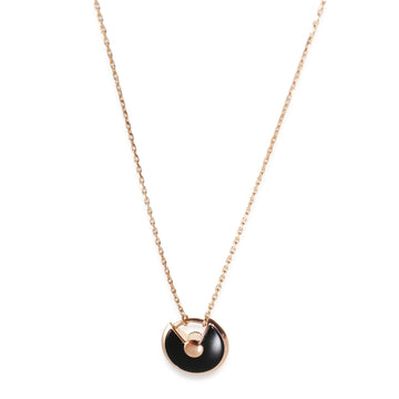 CARTIER Amulette de Onyx Necklace in 18k Rose Gold 0.02 CTW