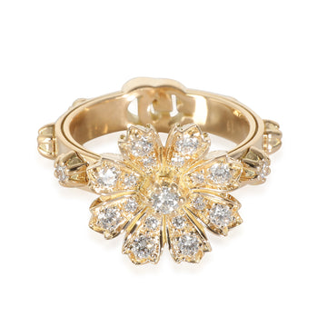 GUCCI Flora Ring with Diamonds in 18k Yellow Gold 0.63 CTW