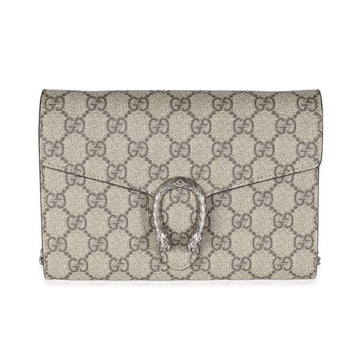 GUCCI Beige GG Supreme Dionysus Chain Wallet