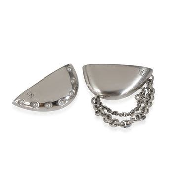 LOUIS VUITTON Palladium Plated Bionic Earrings