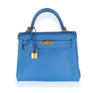 HERMES Bleu France Swift Retourne Kelly 25 GHW