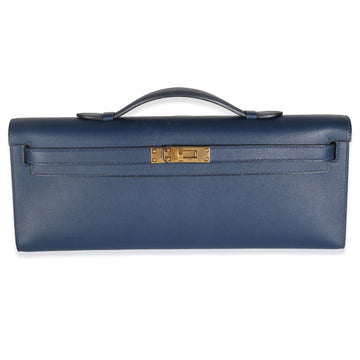 HERMES Bleu Navy Swift Kelly Cut GHW