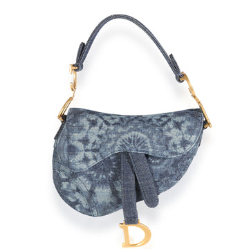 CHRISTIAN DIOR Mini Kaleidoscope Denim Mini Saddle Bag