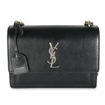 SAINT LAURENT Black Calfskin Medium Monogram Sunset