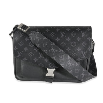 LOUIS VUITTON Black Taigarama Monogram Eclipse Outdoor Flap Messenger