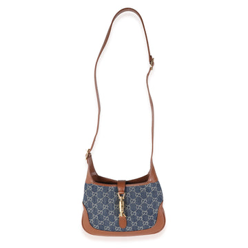 GUCCI Blue Tea Cuir New Denim GG Calfskin Jackie 1961 Hobo