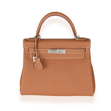 HERMES Gold Togo Retourne Kelly 28 PHW