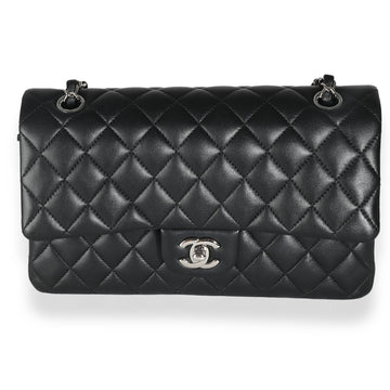 CHANEL Black Quilted Lambskin Medium Classic Double Flap Bag