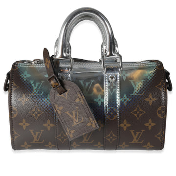 LOUIS VUITTON Monogram Canvas Metallic Nebula Keepall Bandouliere 25