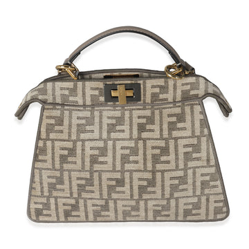 FENDI Tortora Nuvola Chenille Vitello Seta FF Small IseeU Peekaboo