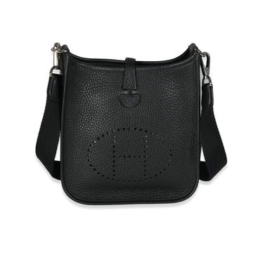 HERMES Black Taurillon Clemence Evelyne TPM PHW