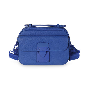 LOUIS VUITTON Blue Taurillon Monogram S Lock Messenger