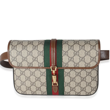 GUCCI Beige GG Supreme Canvas Web Jackie 1961 Belt Bag