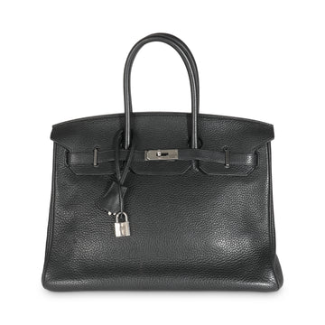 HERMES Black Clemence Birkin 35 PHW