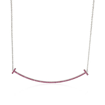 TIFFANY & CO. Tiffany T Ruby Fashion Necklace in 18k White Gold