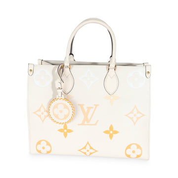 LOUIS VUITTON Cream Saffron Giant Monogram Empreinte Onthego MM