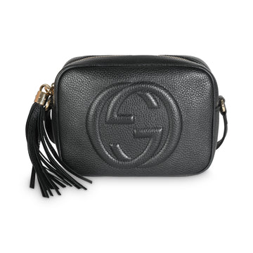 GUCCI Black Pebbled Calfskin Soho Disco Crossbody