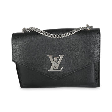 LOUIS VUITTON Black Calfskin Mylockme Chain Bag