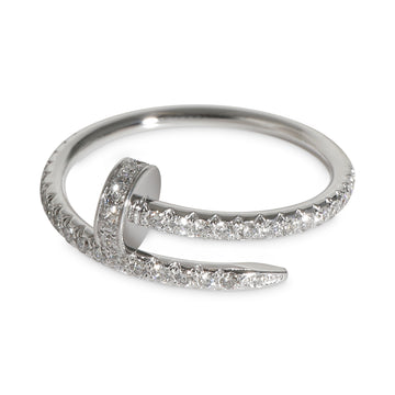 CARTIER Juste Un Clou Ring in 18k White Gold 0.4 CTW