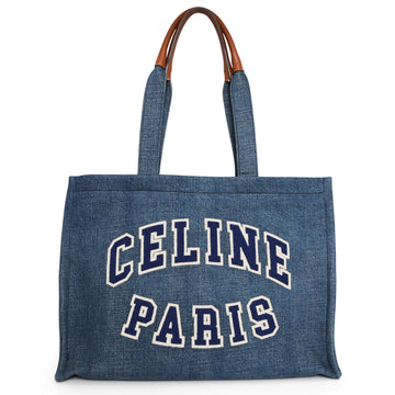 Celine Cabas Denim Paris Tote Bag