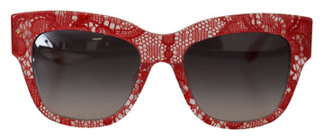 Dolce & Gabbana Women's Red DG4231F Lace Acetate Rectangle Shades Sunglasses