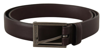Dolce & Gabbana Men's Brown Leather Silver Tone Metal Buckle Belt