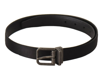 Dolce & Gabbana Women's Black Calfskin Leather Vintage Metal Buckle Belt