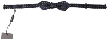 Dolce & Gabbana Men's Blue Polka Dot Silk Adjustable Neck Papillon Bow Tie