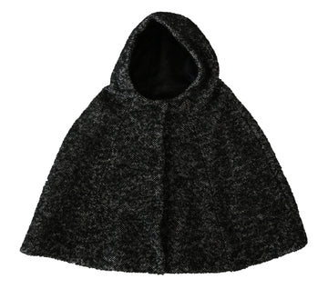 Dolce & Gabbana Women's Gray Tweet Wool Shoulder Hat Hooded Scarf