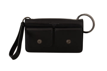 Dolce & Gabbana Men's Black Leather Wristlet Mini Bag Card Bill Wallet