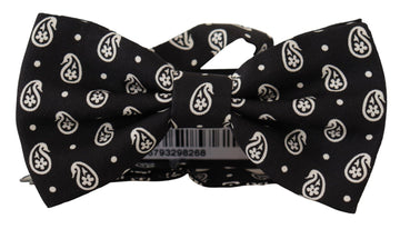 Dolce & Gabbana Men's Black Fantasy Pattern Adjustable Neck Papillon Bow Tie