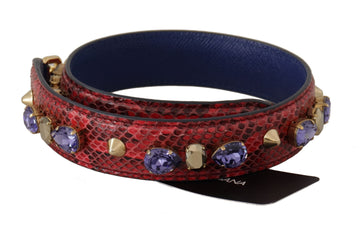 Dolce & Gabbana Women's Red Exotic Leather Crystals Bag Shoulder Strap